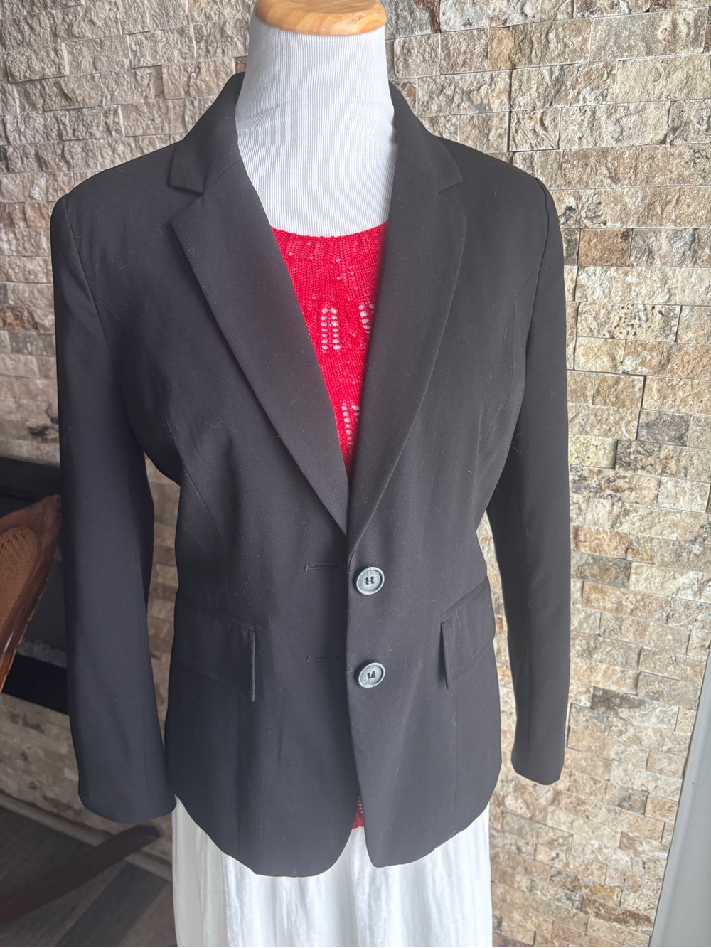Worthington Black Tailored Two-Button Blazer
